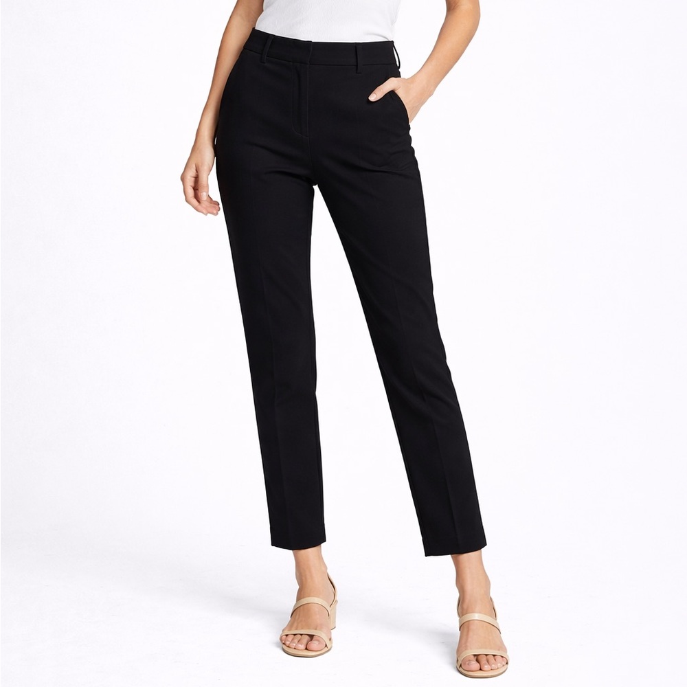 JOSEPH Gabardine Cropped Trousers Women’s FR 34 US XS Navy Workwear Tailored